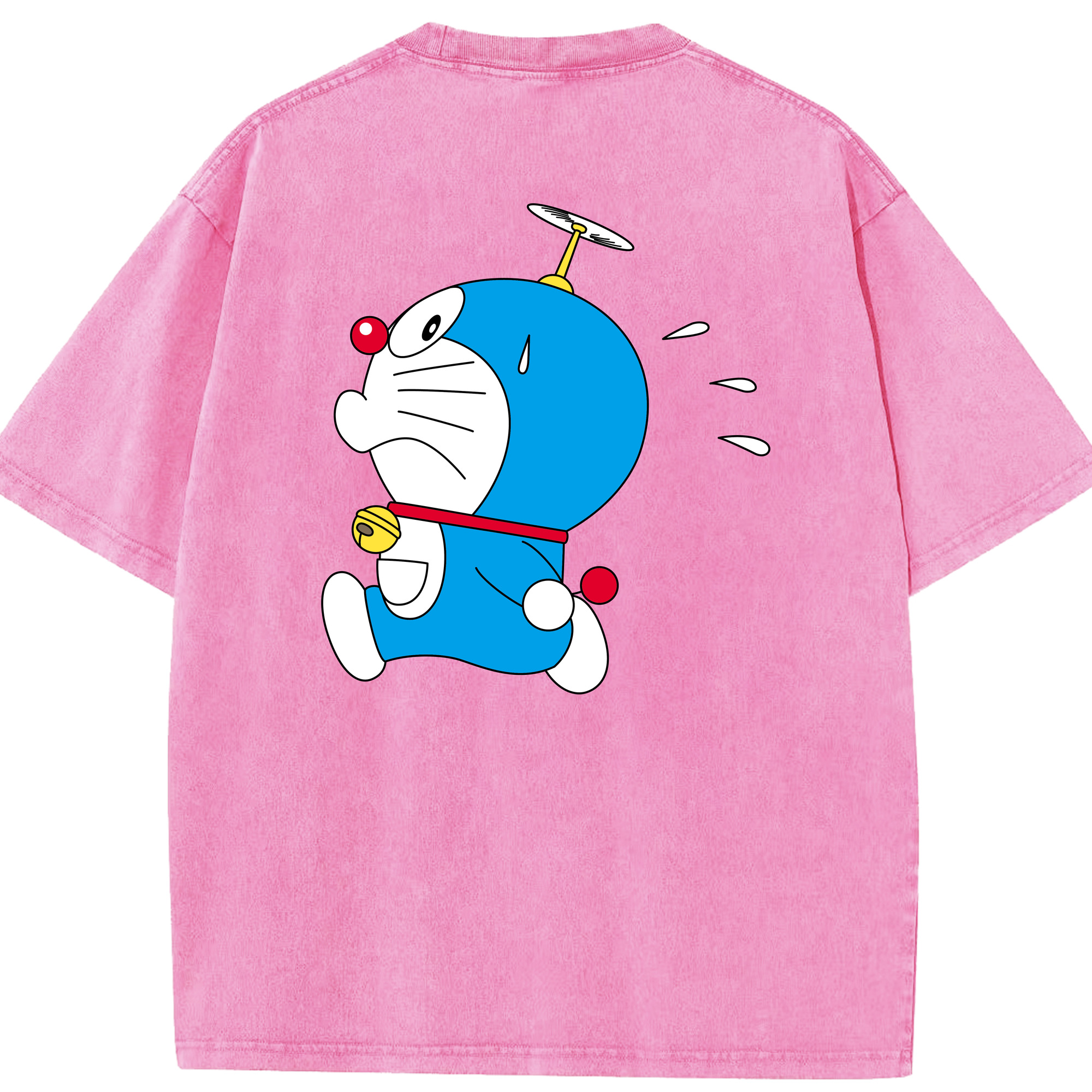 （画像用） ドラえもん Doraemon 綿100% ヴィンテージ風 半袖Tシャツ（背面プリント）